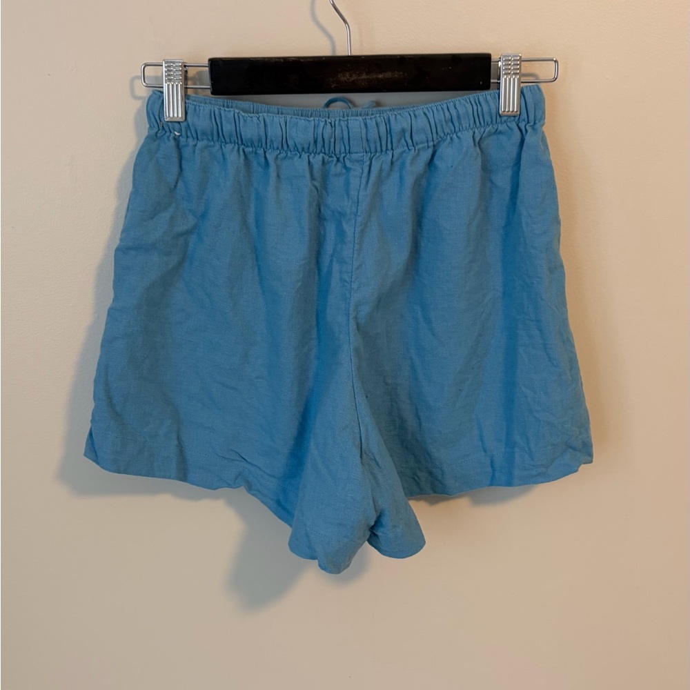 Abercrombie & Fitch Blue Linen Shorts - Picture 5 of 11